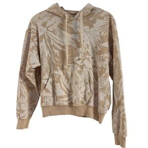 Billabong Women’s French Terry Tropical Floral Cropped Hoodie Sweatshirt Size M